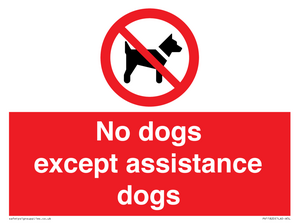 No dogs except assistance dogs